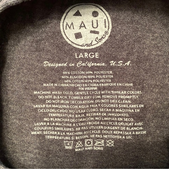 MAUI and SONS “Warning: Killer Waves” Surf Tee Shirt Men L Large - Picture 4 of 5